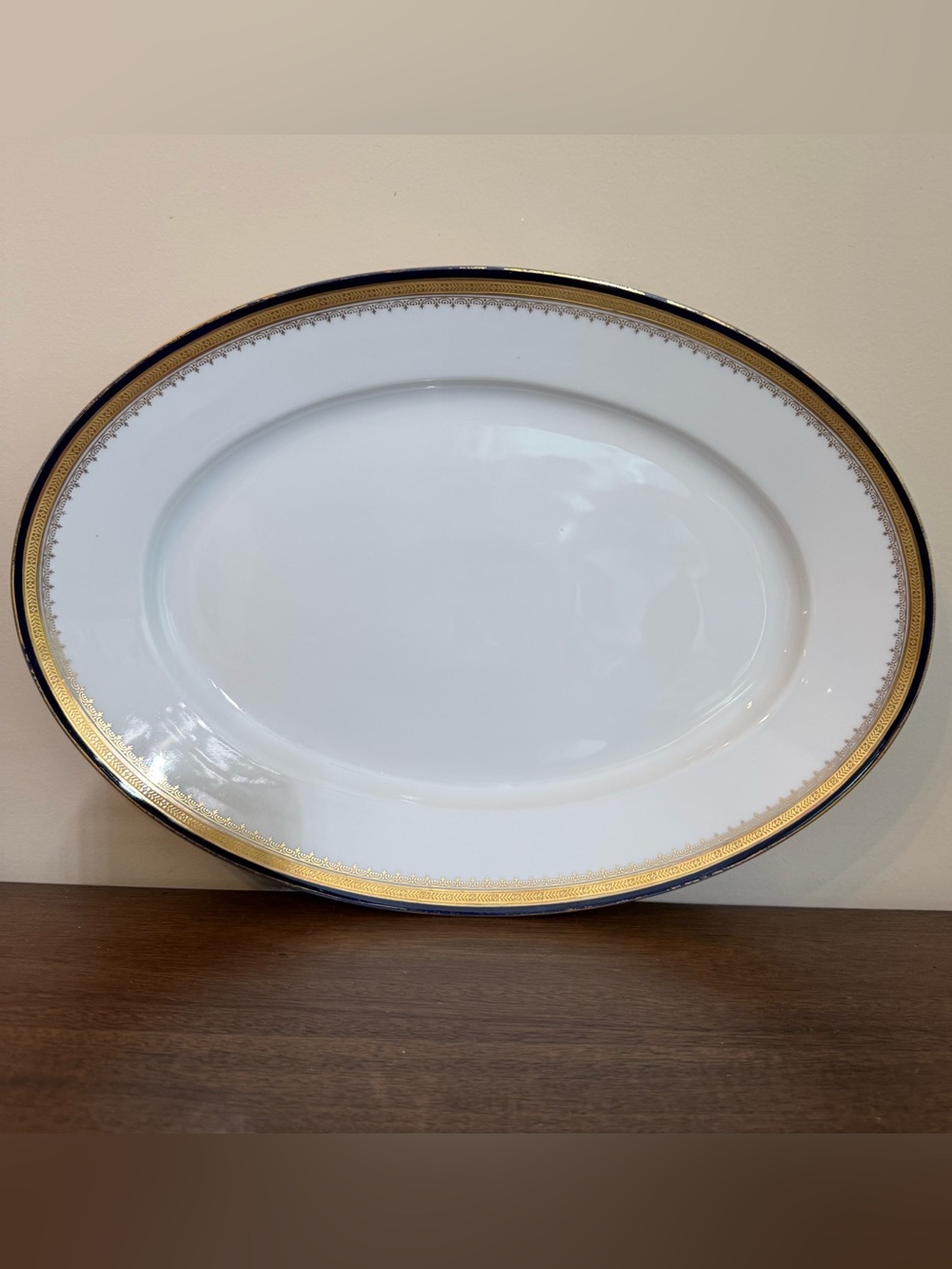 Rosenthal Continental Cobalt Blue, Gold , Oval Platter, 14.5”